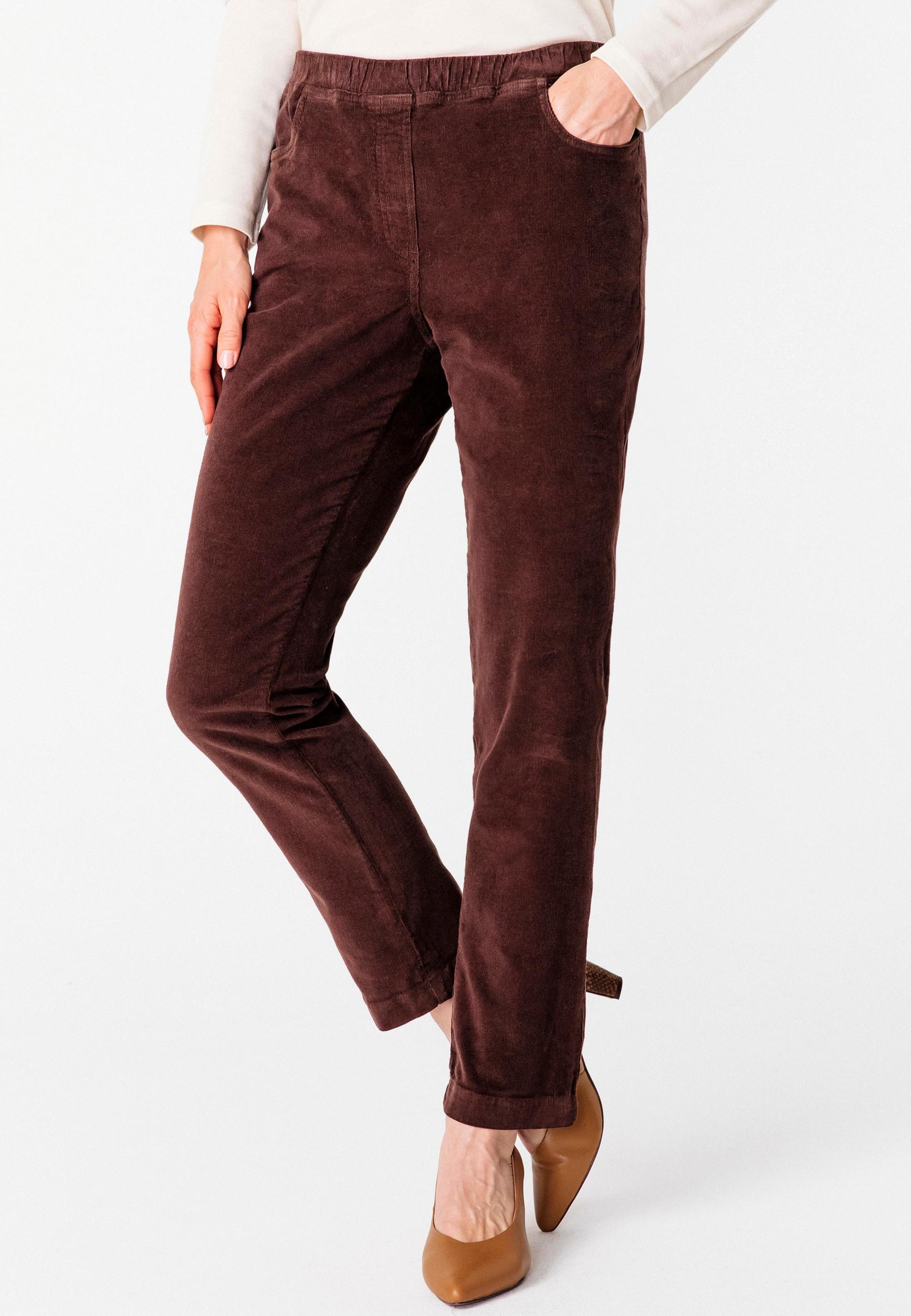Image of Hose Aus Feincord. Damen Braun 54