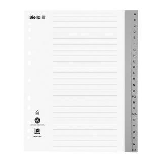 Biella  Répertoire PP extra-large pour poches transparentes, A-Z 24 compartiments - Gris 