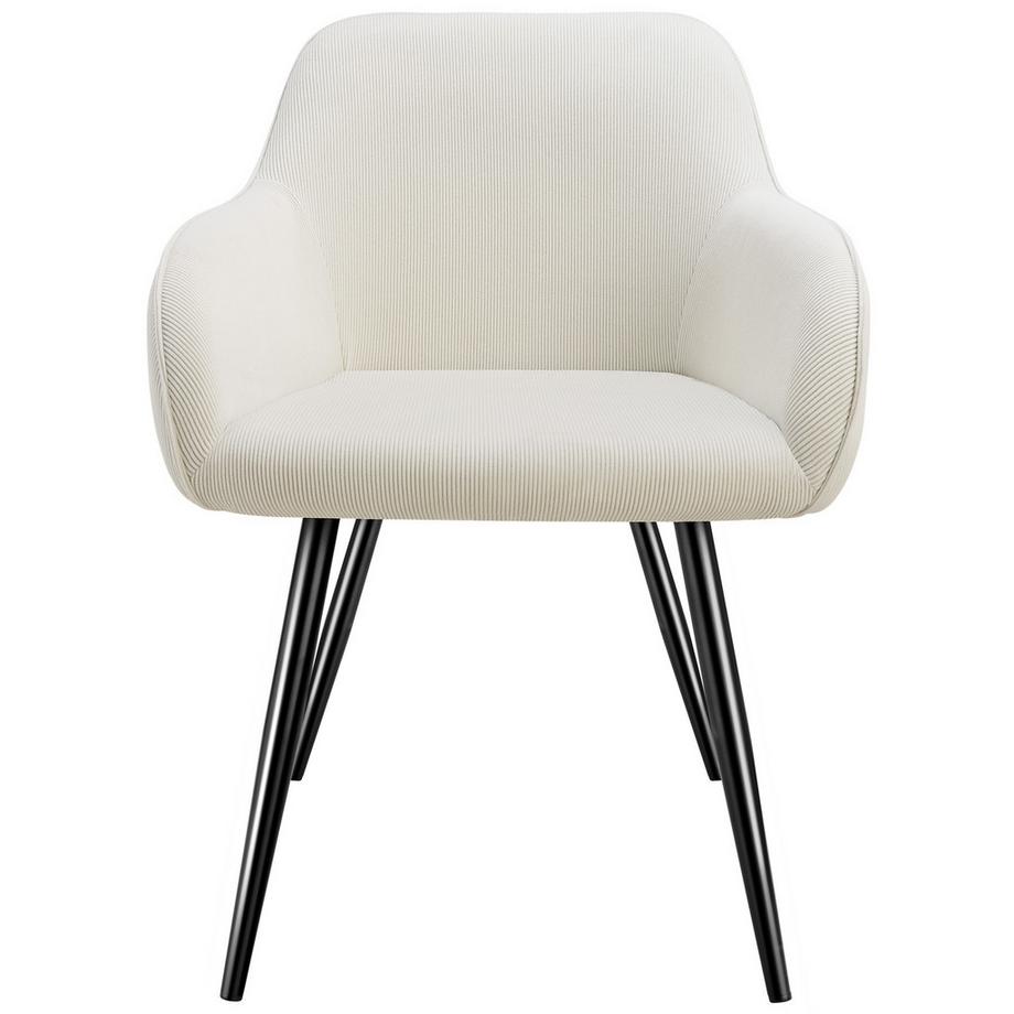 Tectake Chaise de salle à manger MARILYN rembourrée en velours côtelé  