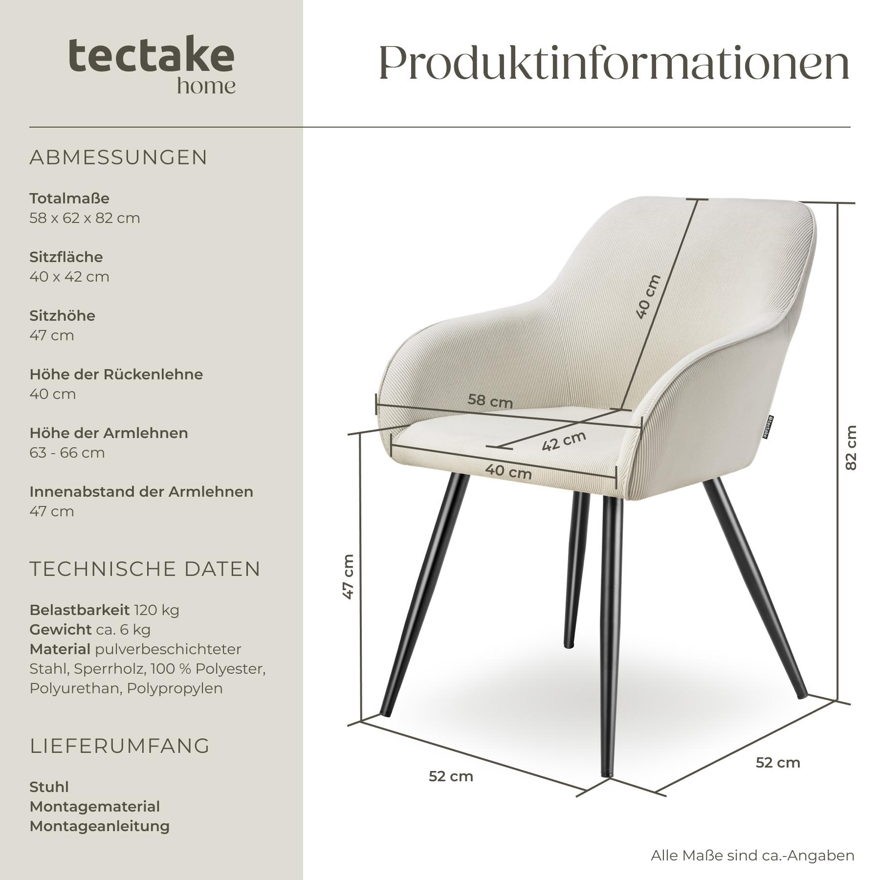 Tectake Chaise Marilyn, aspect corde, rembourrée  