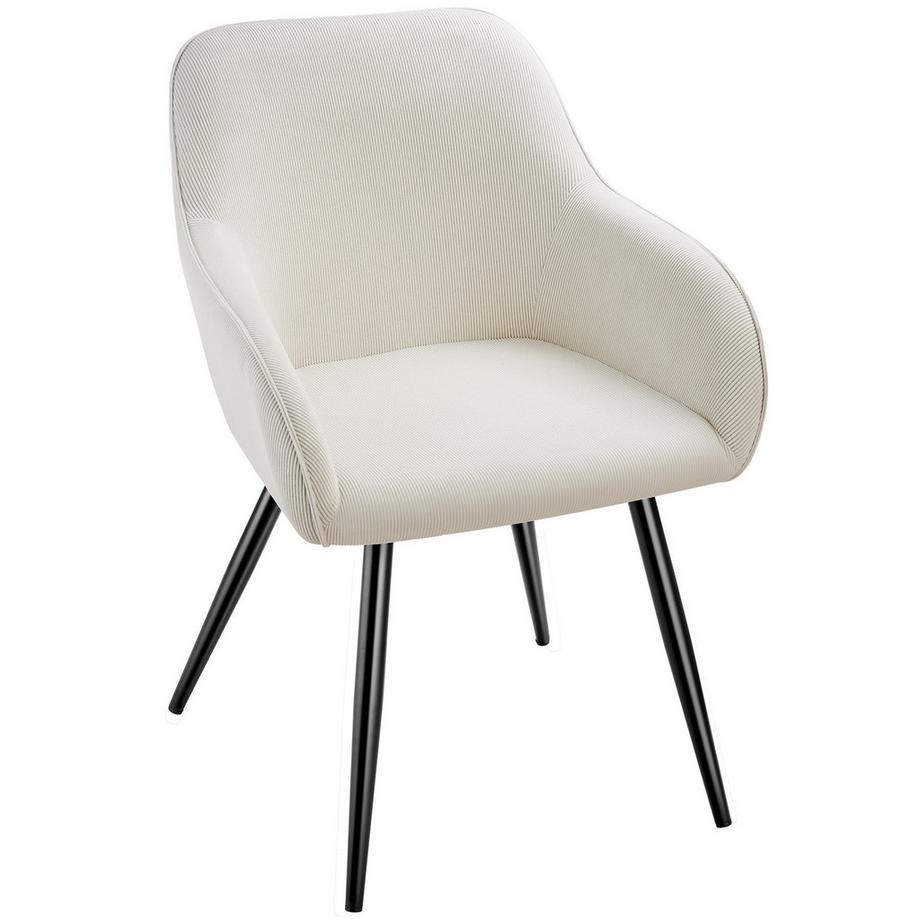 Tectake Chaise de salle à manger MARILYN rembourrée en velours côtelé  