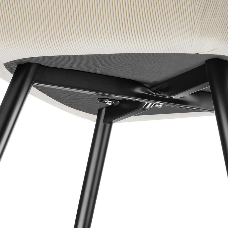 Tectake Chaise de salle à manger MARILYN rembourrée en velours côtelé  
