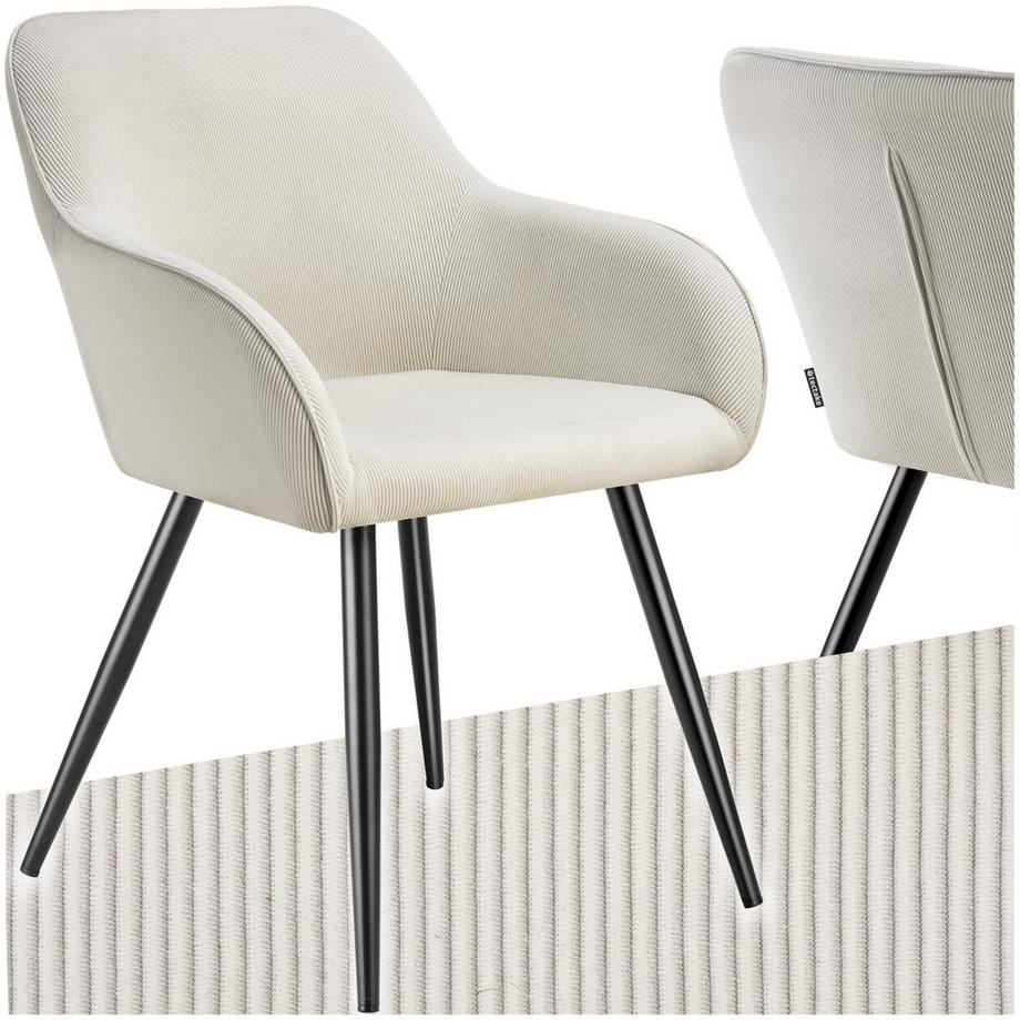 Chaise de salle à manger MARILYN rembourrée en velours côtelé