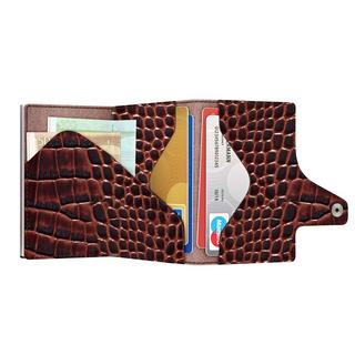 Tru Virtu Click & Slide Classic Croco Wallet Braun Silber  