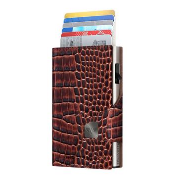 Wallet Click & Slide Classic Croco Brown/Silver