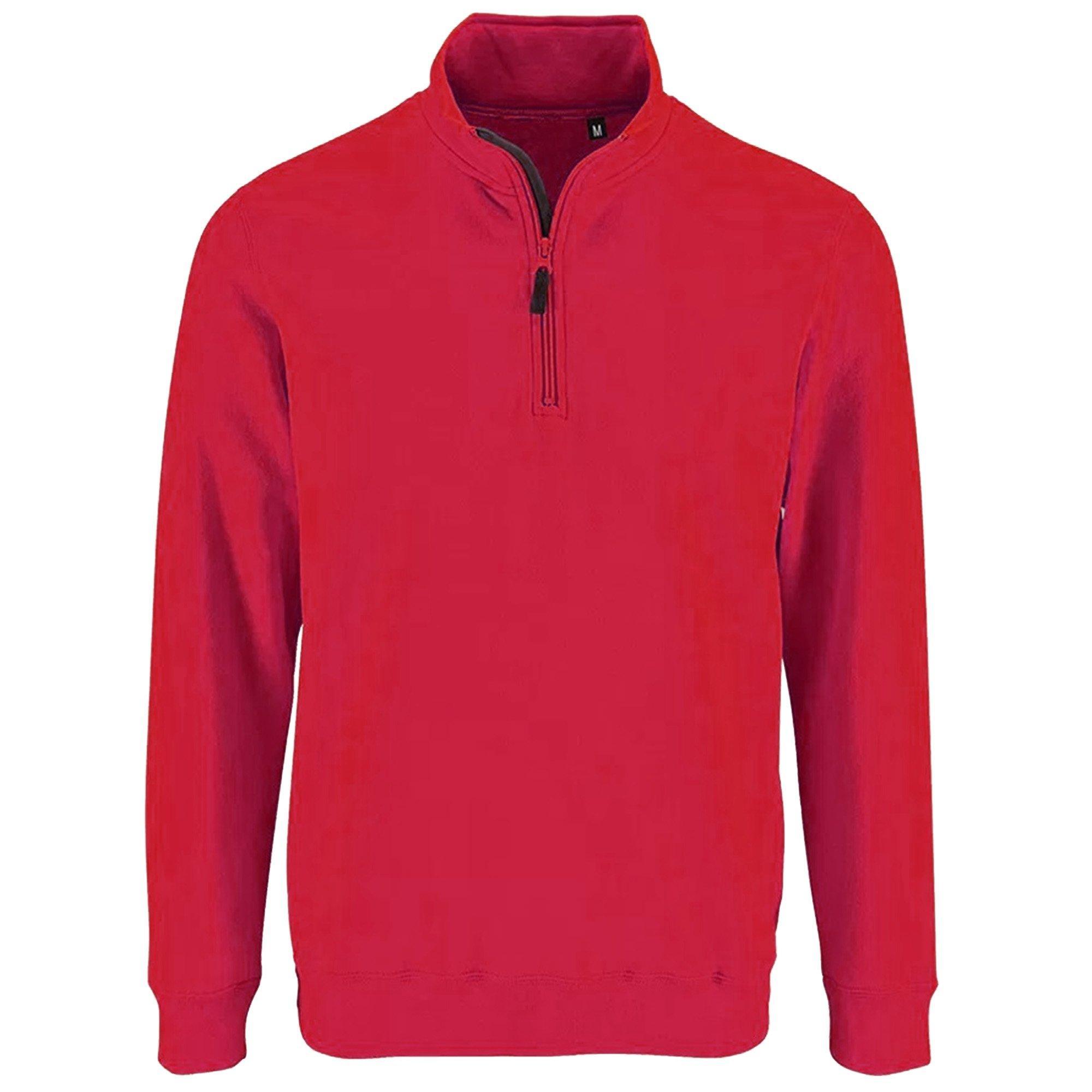 Image of Stan Kontrast Zip Sweatshirt Herren Rot Bunt L