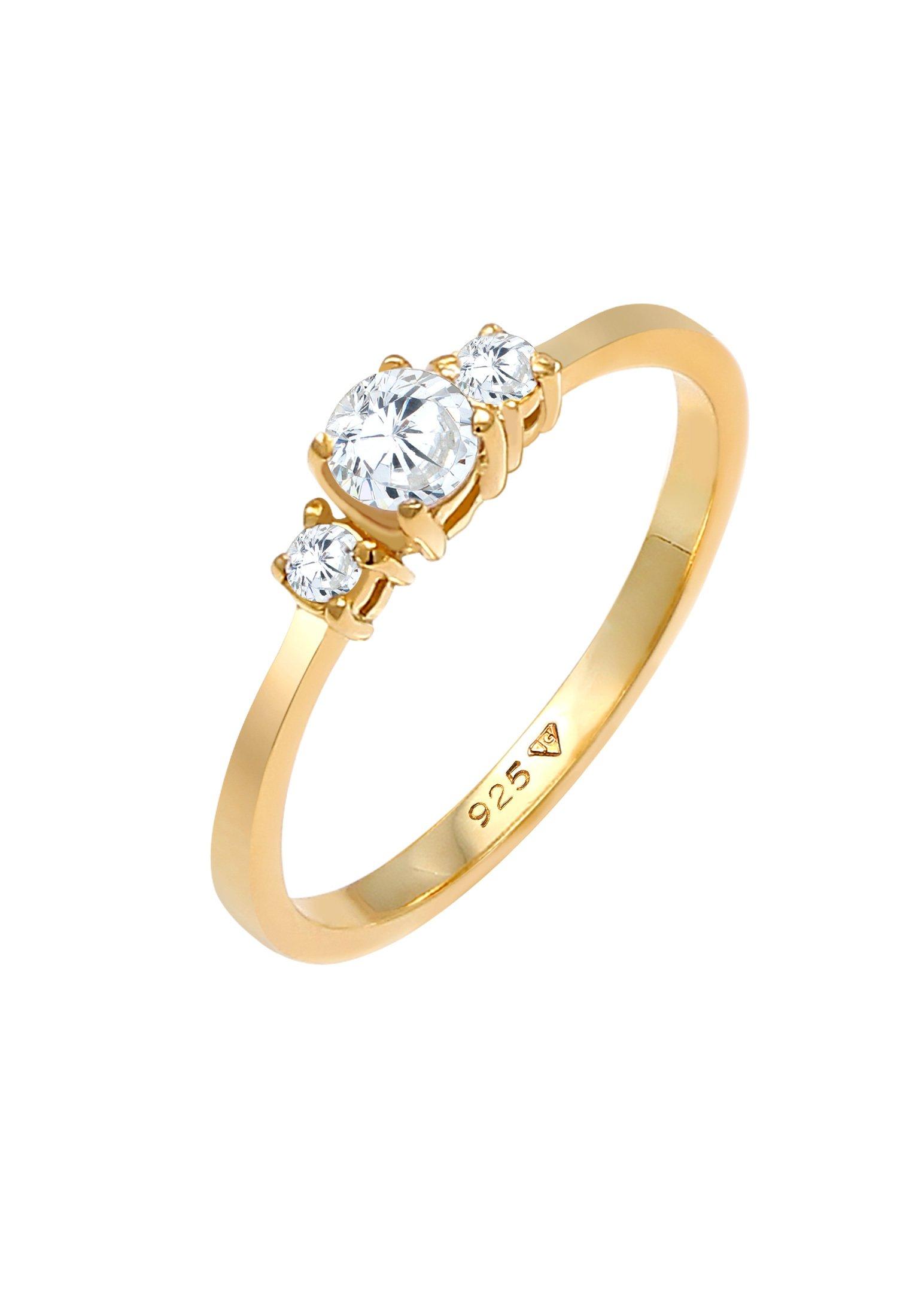 Image of Ring Verlobung Zirkonia Damen Gold 52mm