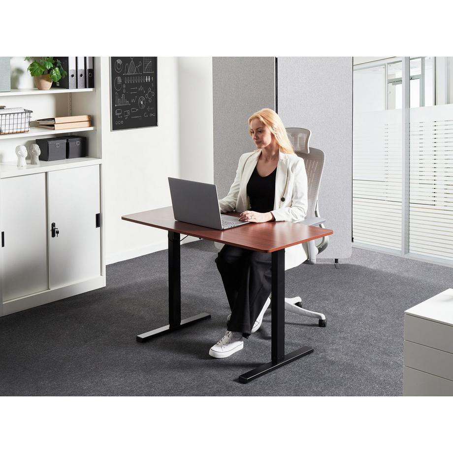Beliani Bureau réglable en hauteur électriquement en Panneau de particules de bois  TAVARES  