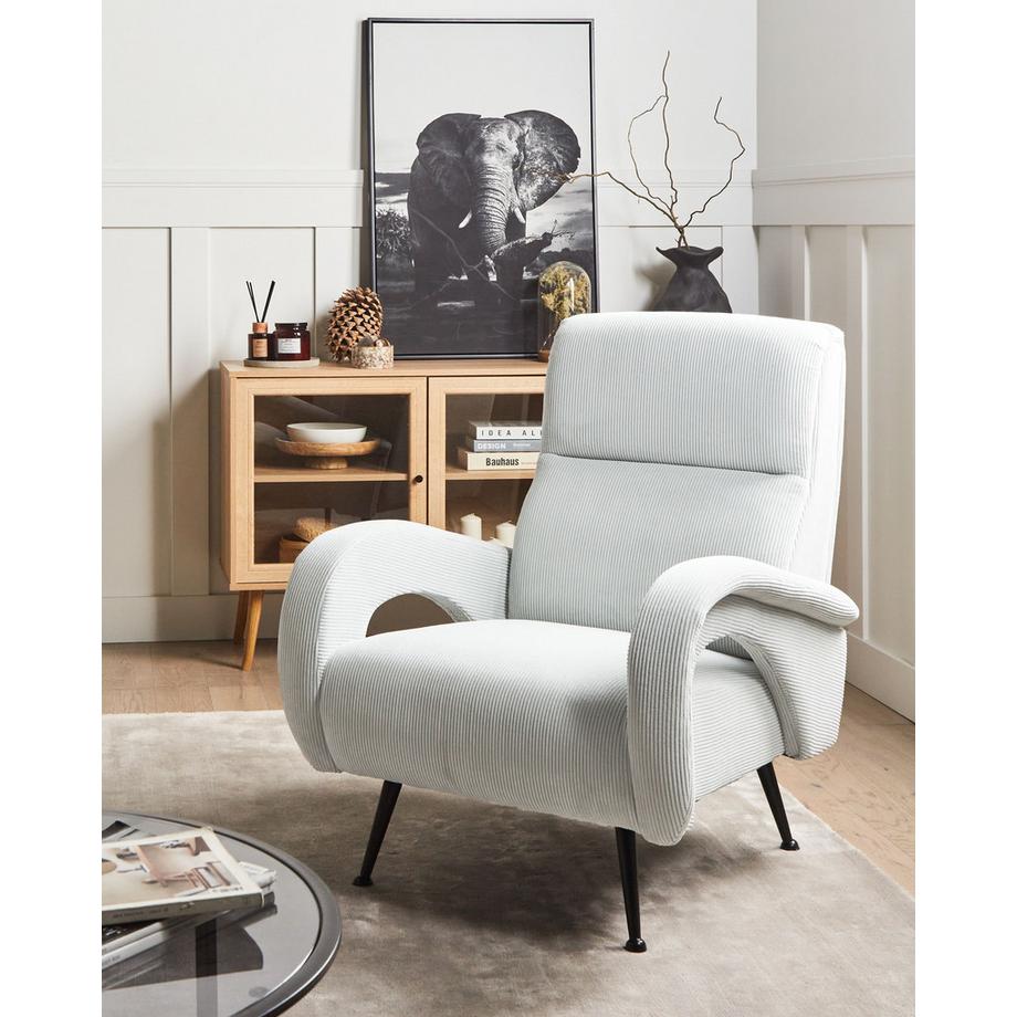 Beliani Fauteuil en Velours côtelé Moderne SVALOV  
