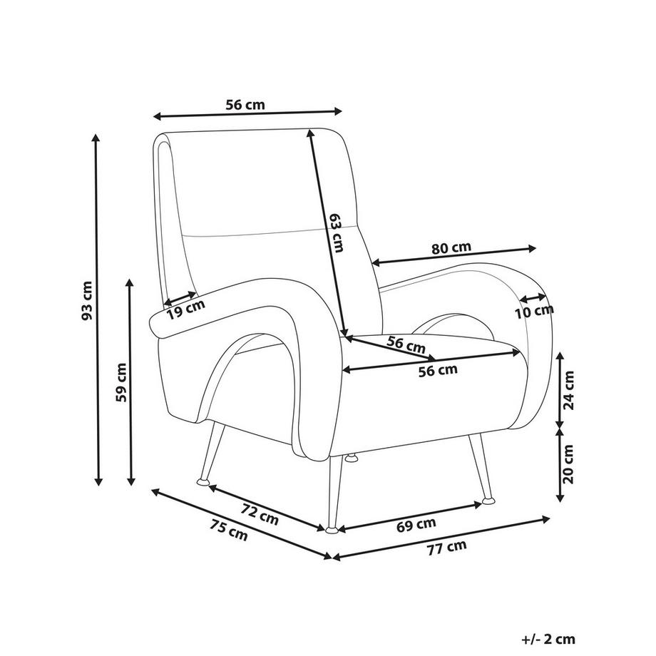 Beliani Fauteuil en Velours côtelé Moderne SVALOV  