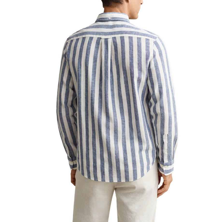 GANT Chemisette  Pack de 1 Confortable à porter-REGULAR COTTON LINEN STRIPE SHIRT  