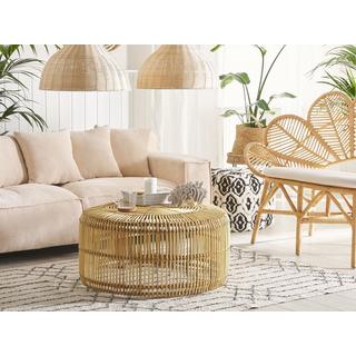 Beliani Couchtisch aus Rattan Boho LIMNI  