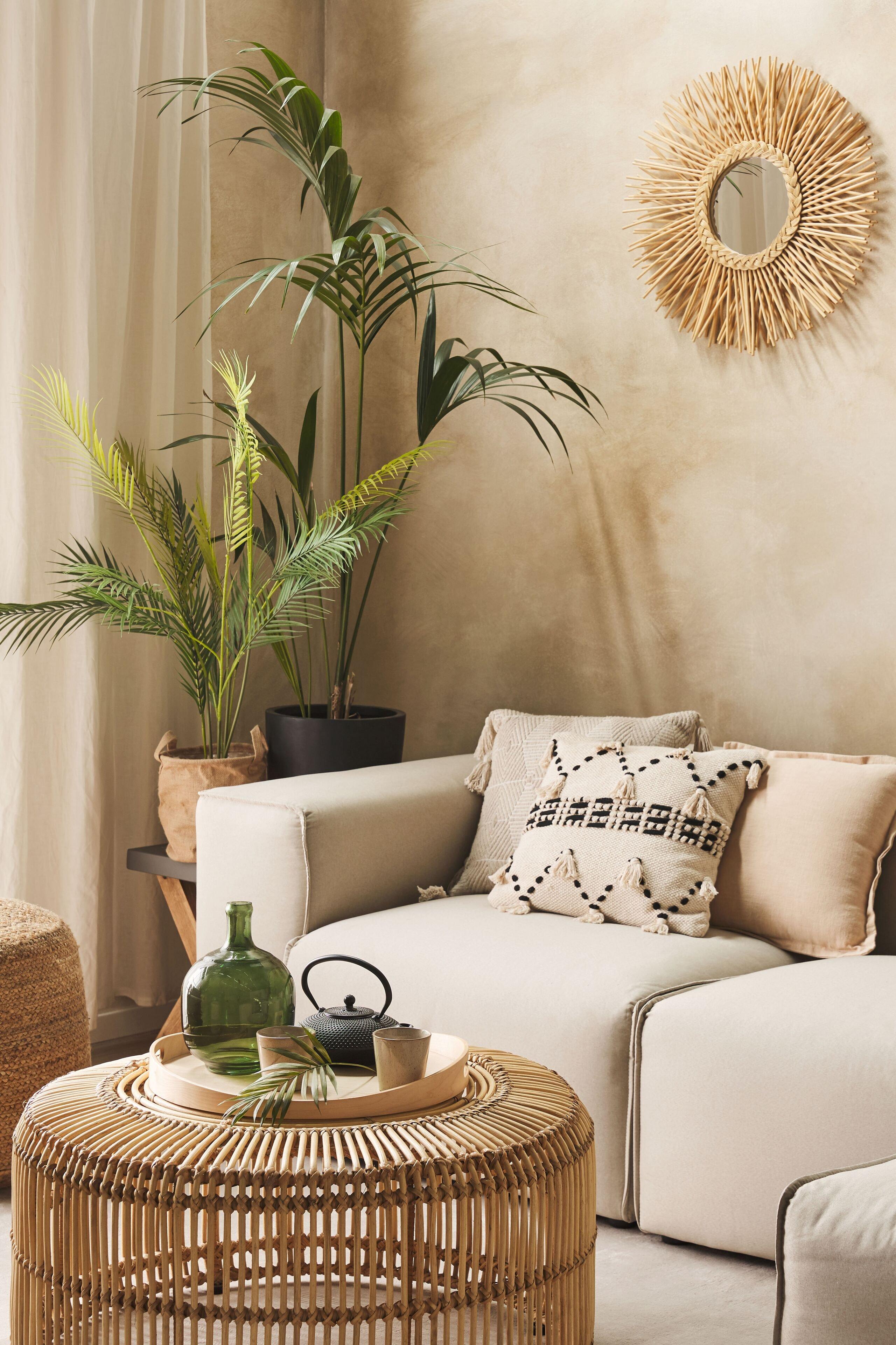 Beliani Couchtisch aus Rattan Boho LIMNI  