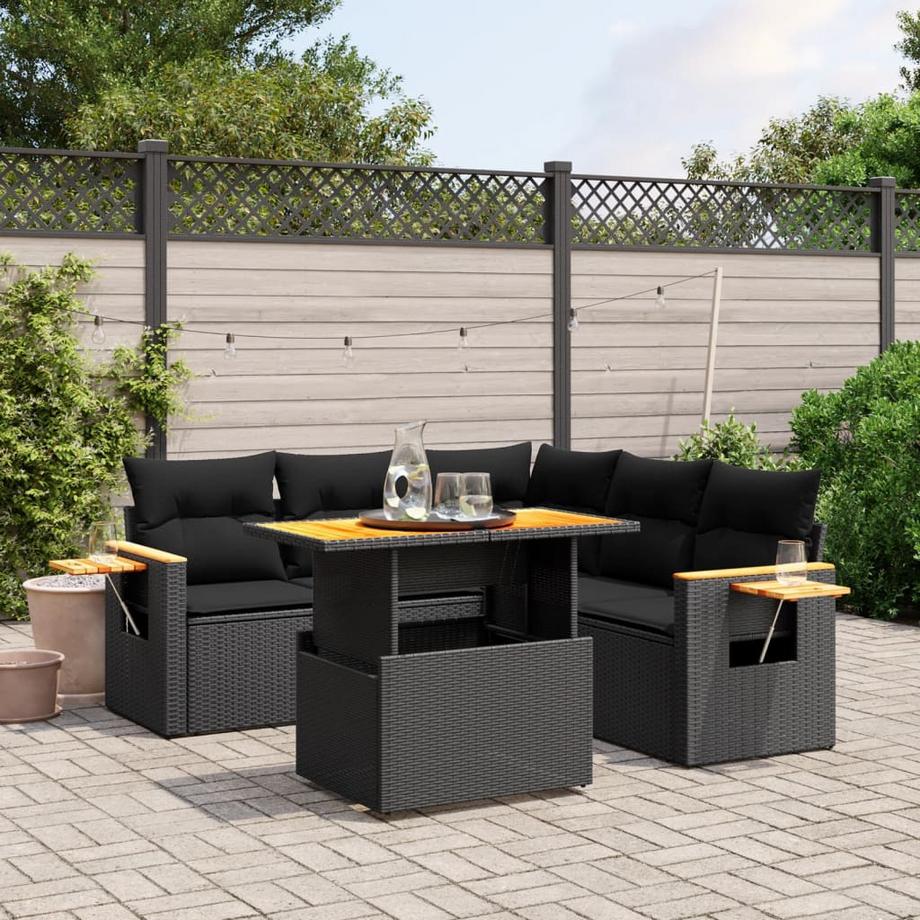 VidaXL Ensemble de canapés de jardin rotin synthétique  