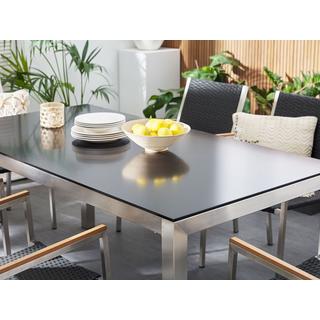 Beliani Table de salle à manger de jardin en Granit Industriel GROSSETO  