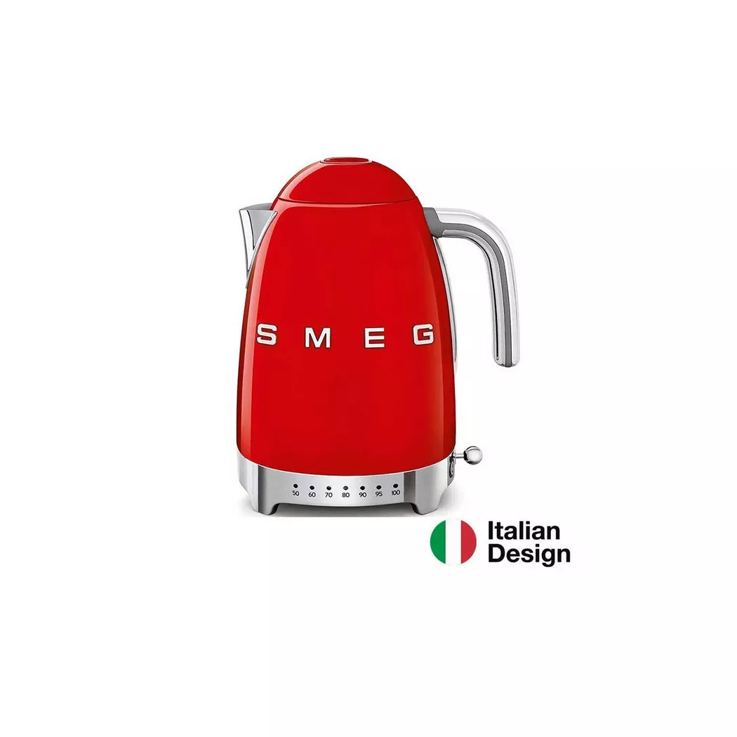 smeg – Wasserkocher 1,7l mit regelbarer Temperatureinstellung KLF04RDEU, Rot, 1.7L