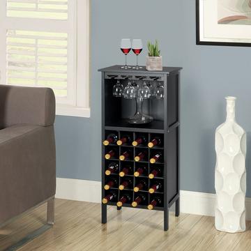 Weinregal aus Holz Flaschenregal Weinständer Holzregal Weinschrank Kolonialstil Schwarz