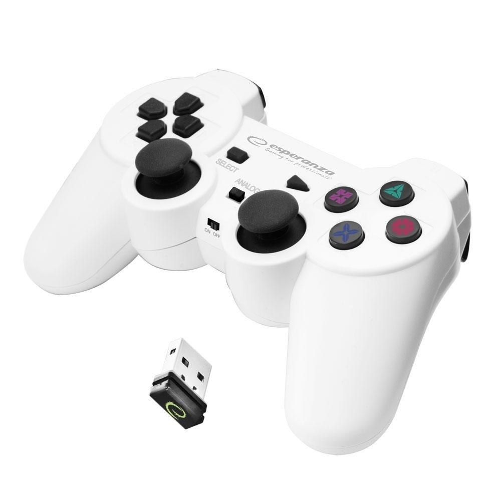 eStore  Esperanza - Manette de Jeu sans Fil pour PC/PS3, GX600 - Blanc 