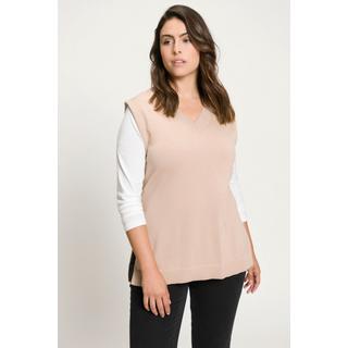 Ulla Popken  Gilet con profonda scollatura a V e spacchetti laterali 