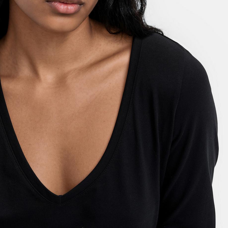 La Redoute Collections Coton Bio Manches Longues Col V T-shirt  