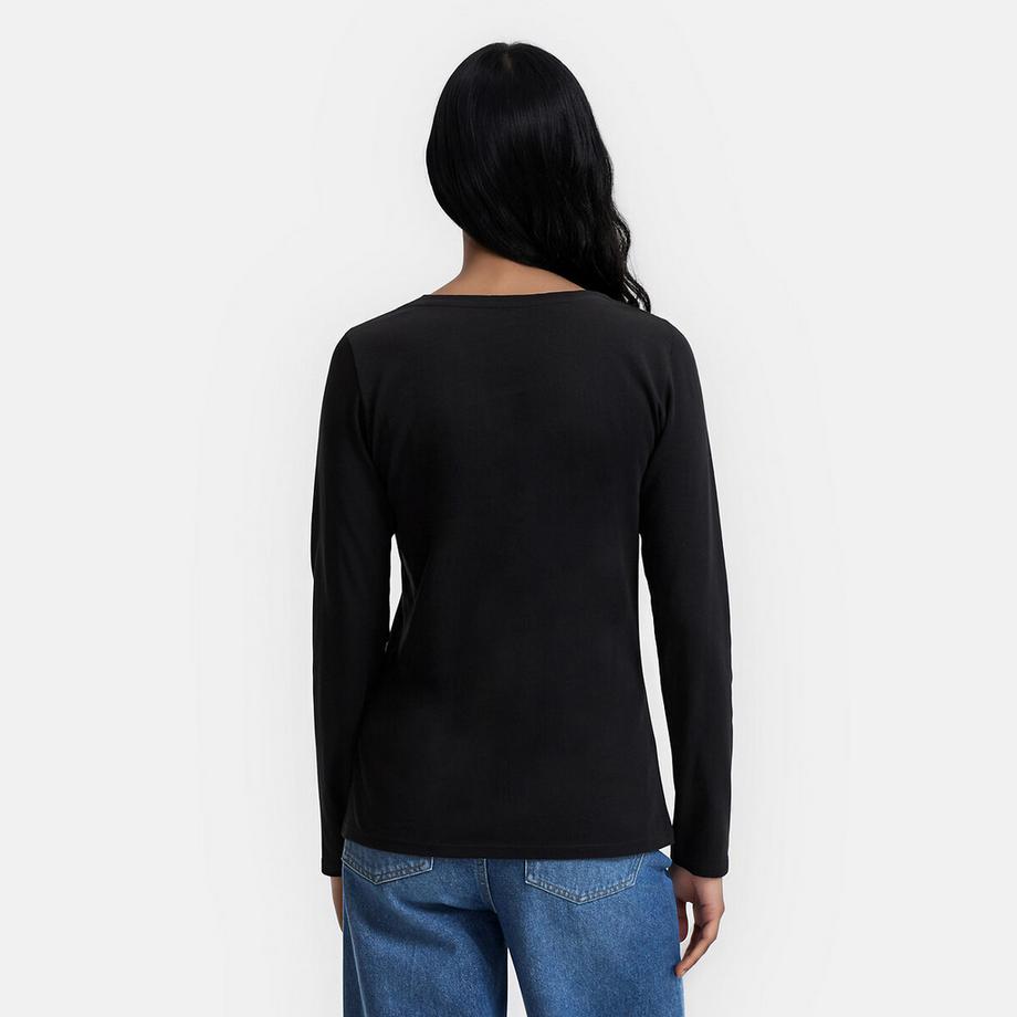 La Redoute Collections Coton Bio Manches Longues Col V T-shirt  