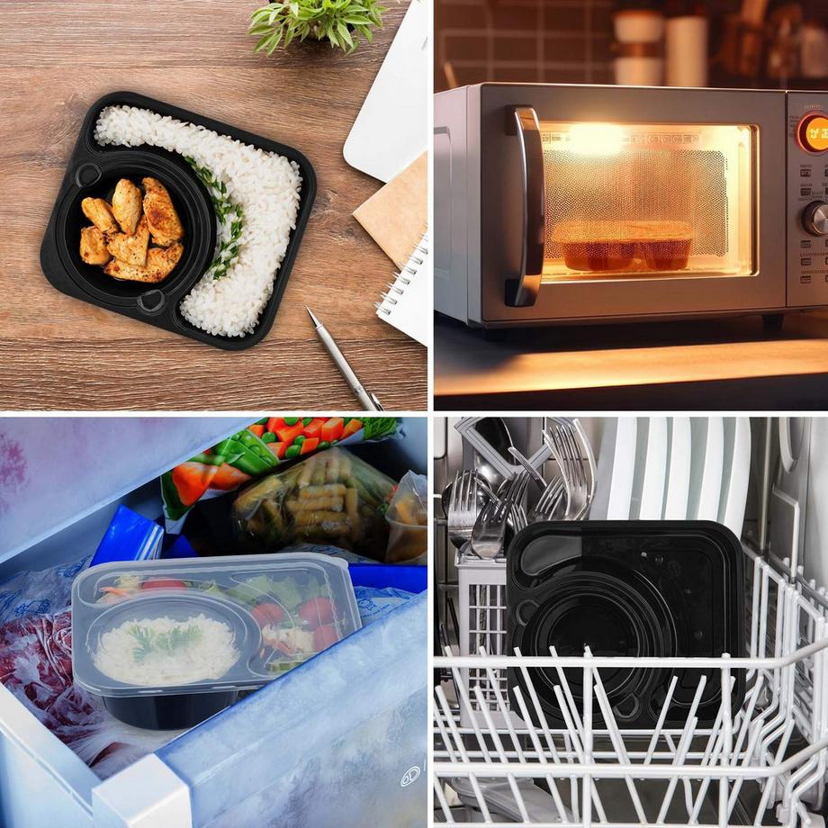 B2X  Meal-Preparation-Boxen 24 Stk. 2 Fächer 