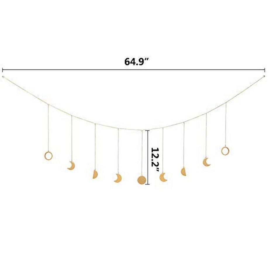 Alopini  Mondphasen-Girlande mit Ketten Boho hängende Ornamente Mond hängende Kunst Zimmerdekoration 