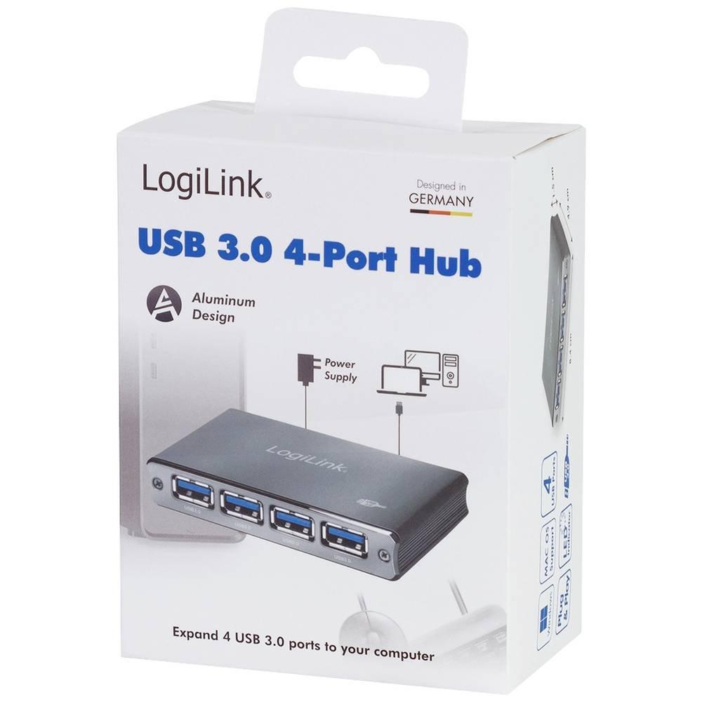 LogiLink  UA0282 Schnittstellen-Hub USB 3.2 Gen 1 (3.1 Gen 1) Micro-B 5000 Mbits Schwarz 