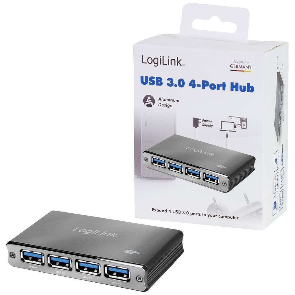 LogiLink  UA0282 Schnittstellen-Hub USB 3.2 Gen 1 (3.1 Gen 1) Micro-B 5000 Mbits Schwarz 