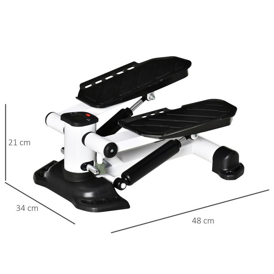 Northio  Mini Bici Compatta Mini Stepper Con Schermo Lcd, Pedali Grandi, Metallo E Abs, Bianco+Nero, 48X34X21 Cm 