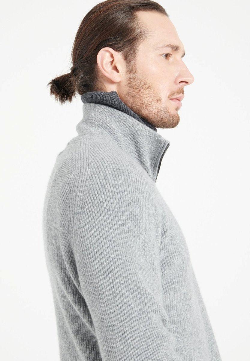 Studio Cashmere8  ZACH 2 Zip Funnel Neck Sweat Top - 100% Cashmere 