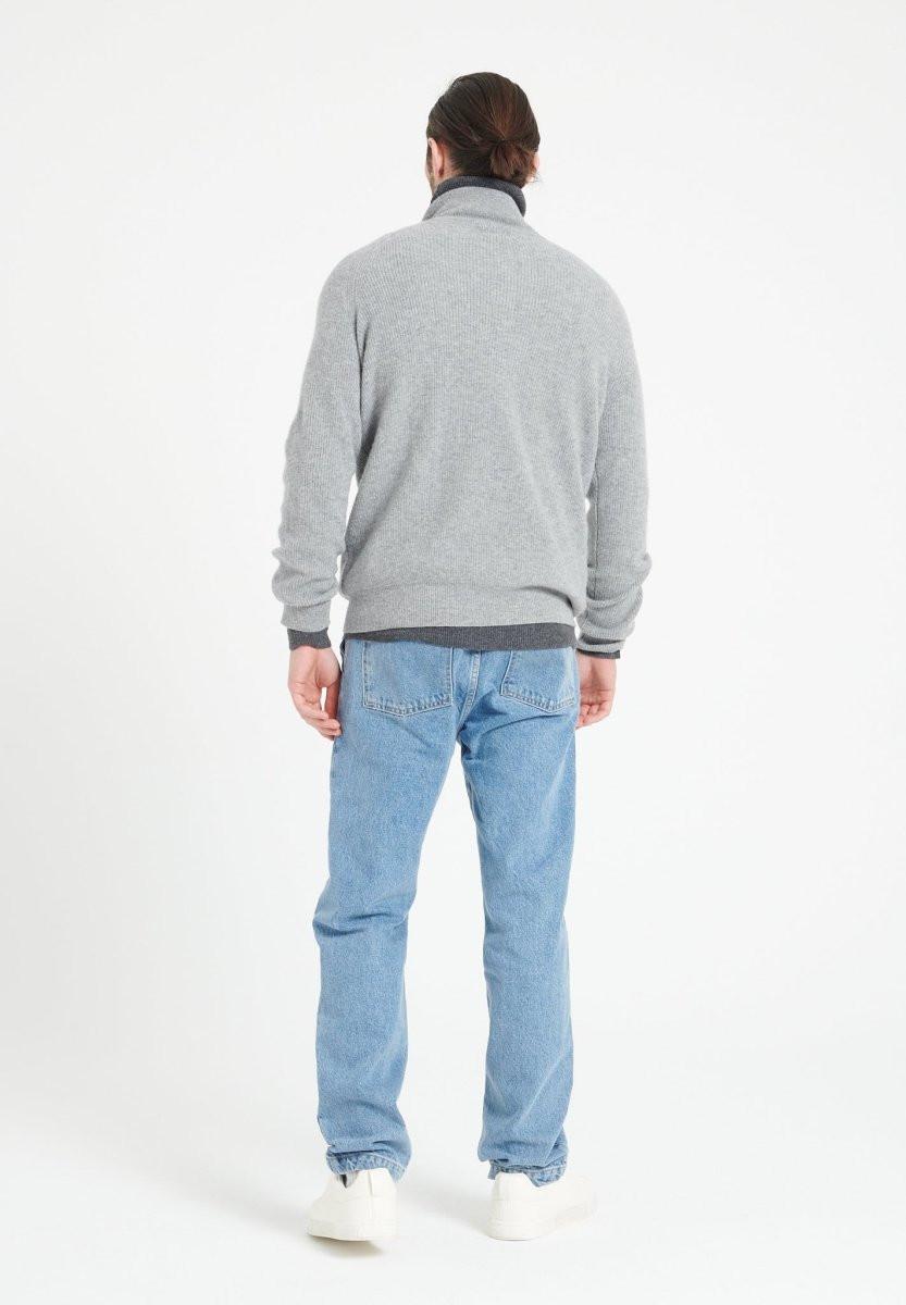 Studio Cashmere8  ZACH 2 Zip Funnel Neck Sweat Top - 100% Cashmere 