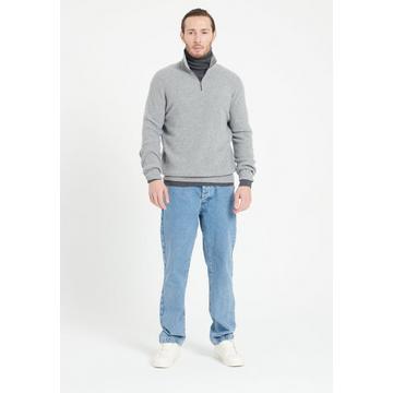ZACH 2 Sweat col cheminé zippé - 100% cachemire