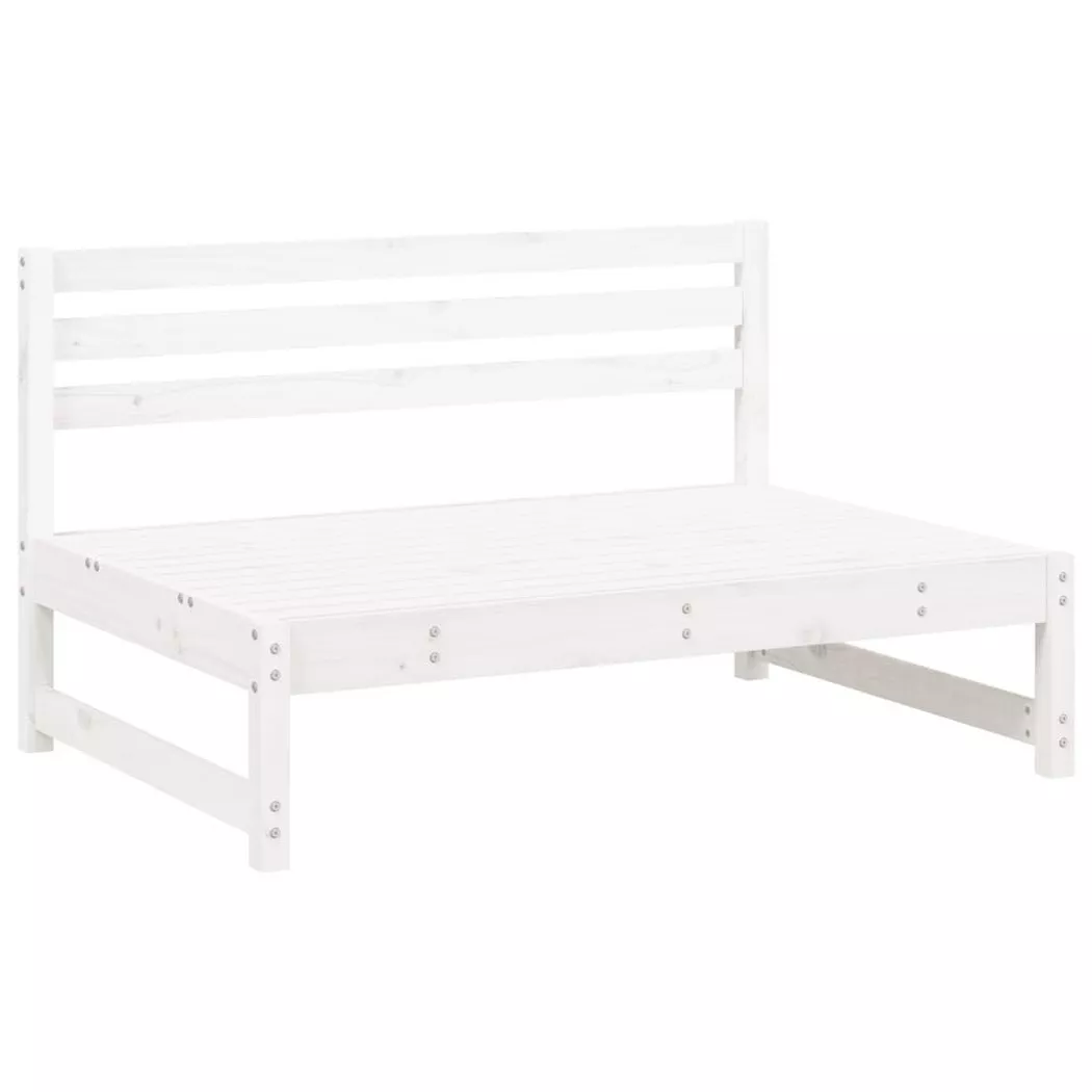 VidaXL - Garten mittelsofa kiefernholz, One Size, Weiss