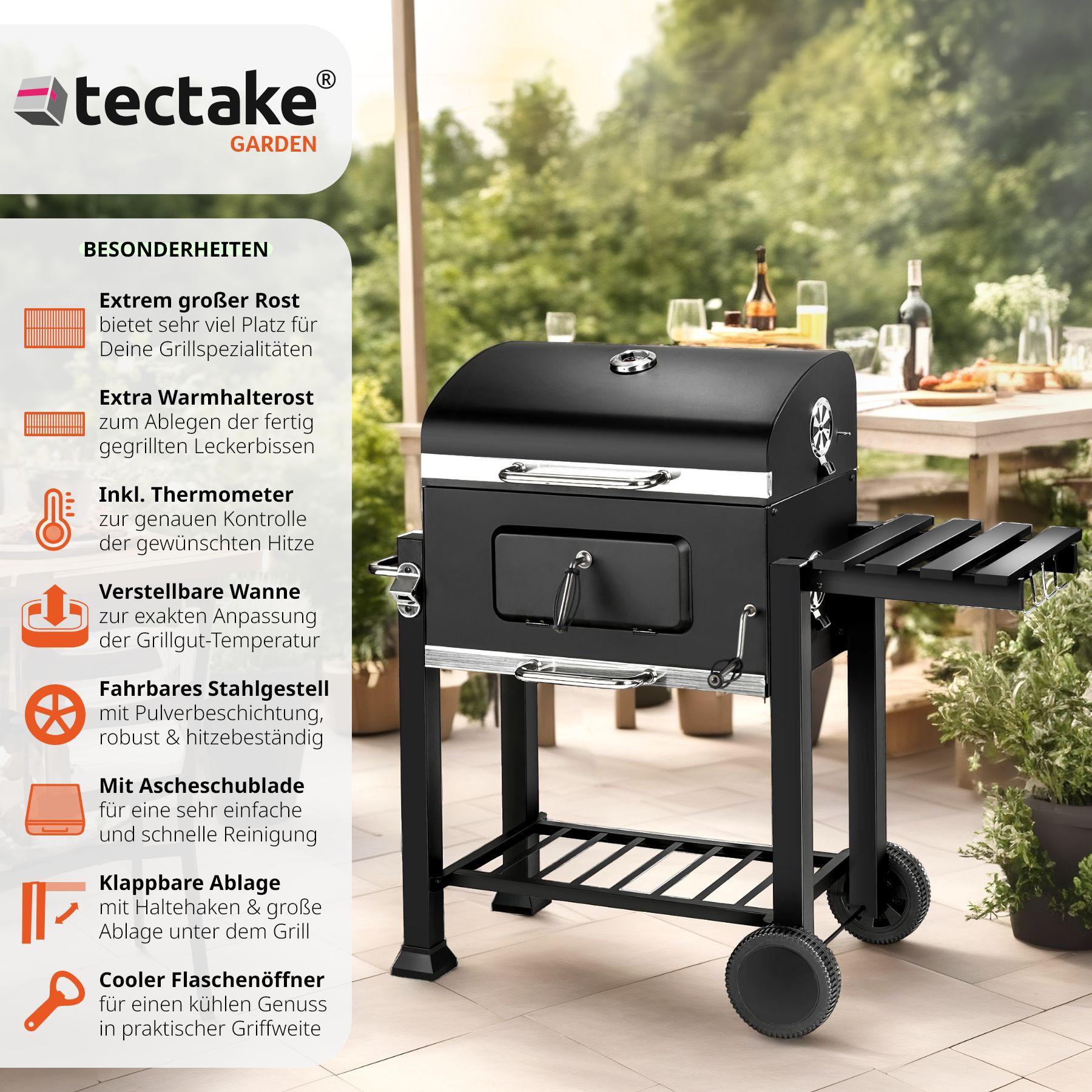 Tectake Holzkohlegrill höhenverstellbar  