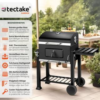 Tectake Barbecue charbon avec grille à hauteur réglable  