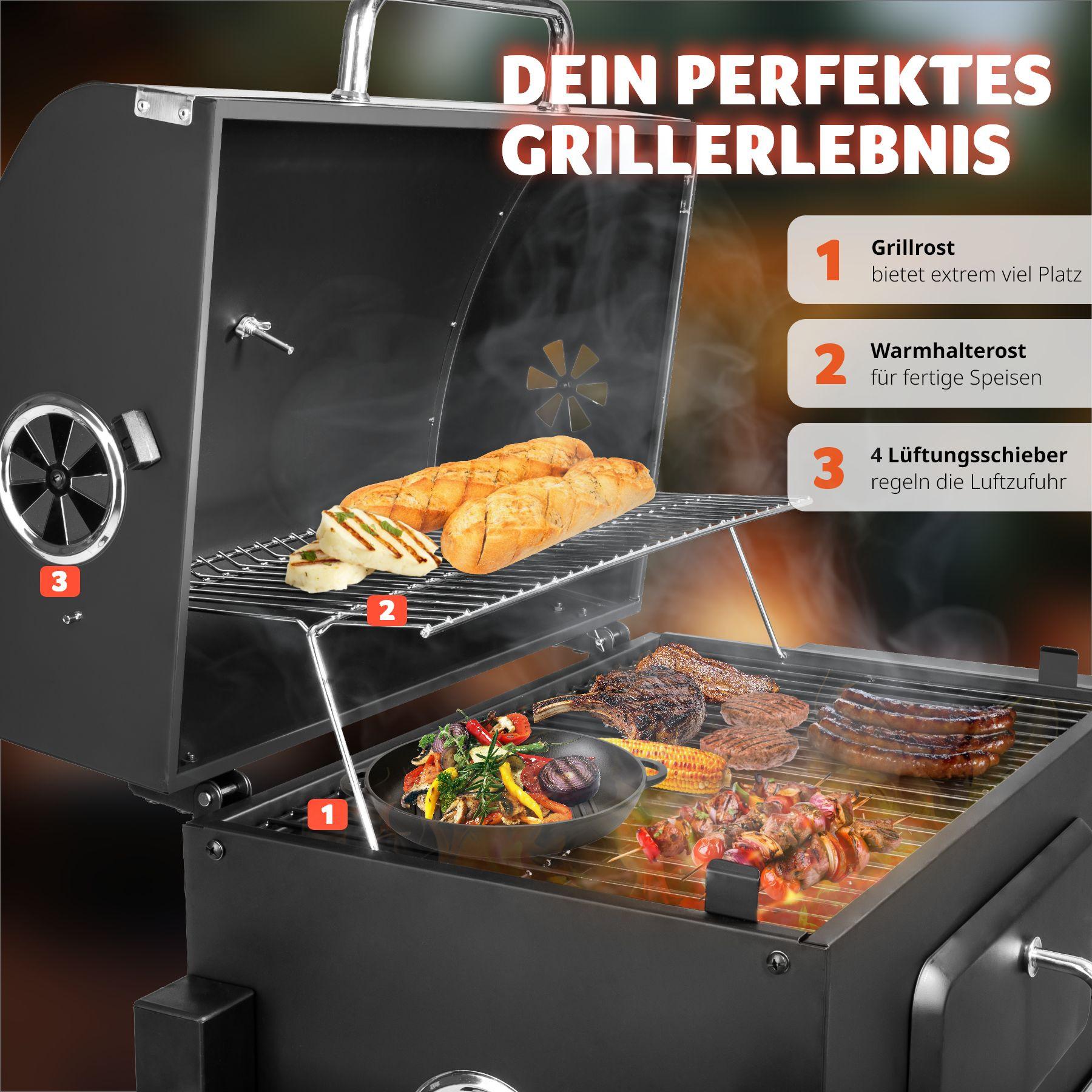 Tectake Holzkohlegrill höhenverstellbar  