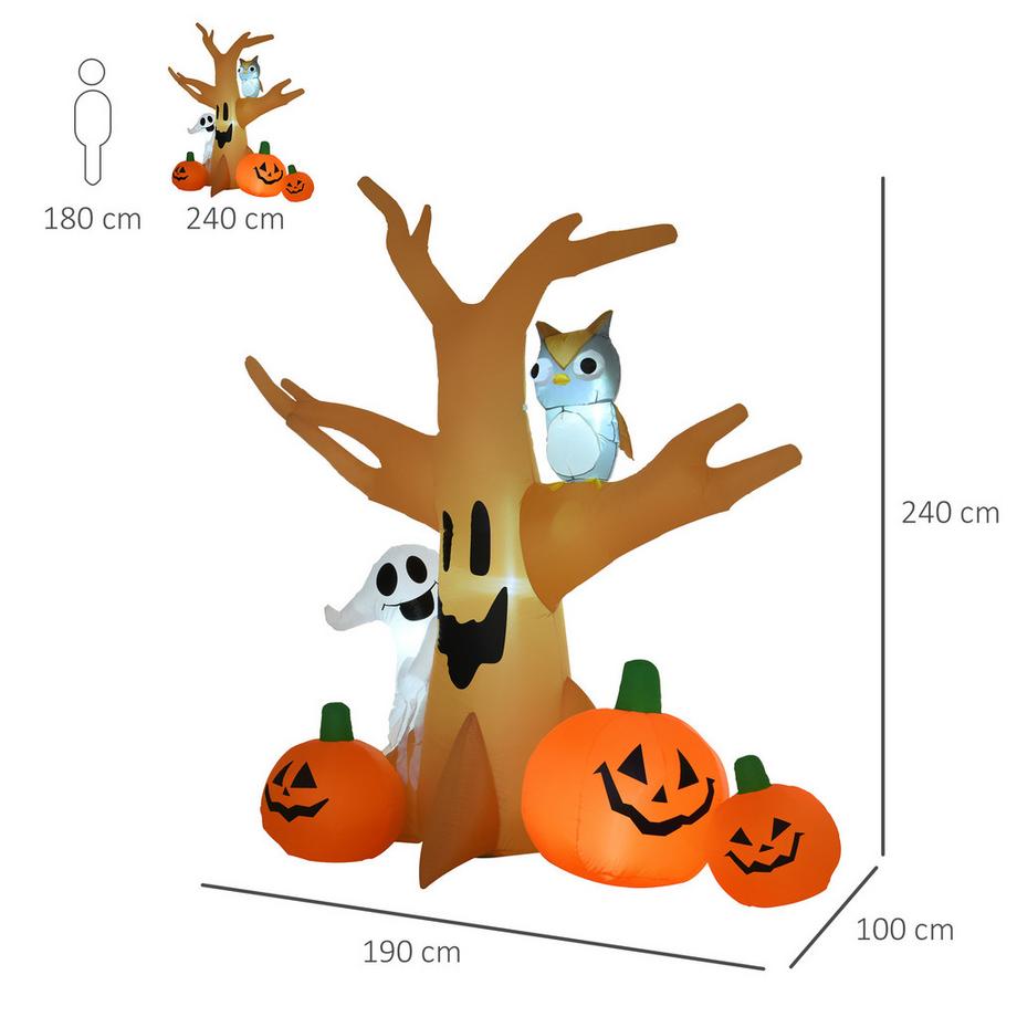 HOMCOM Arbre gonflable d'Halloween  