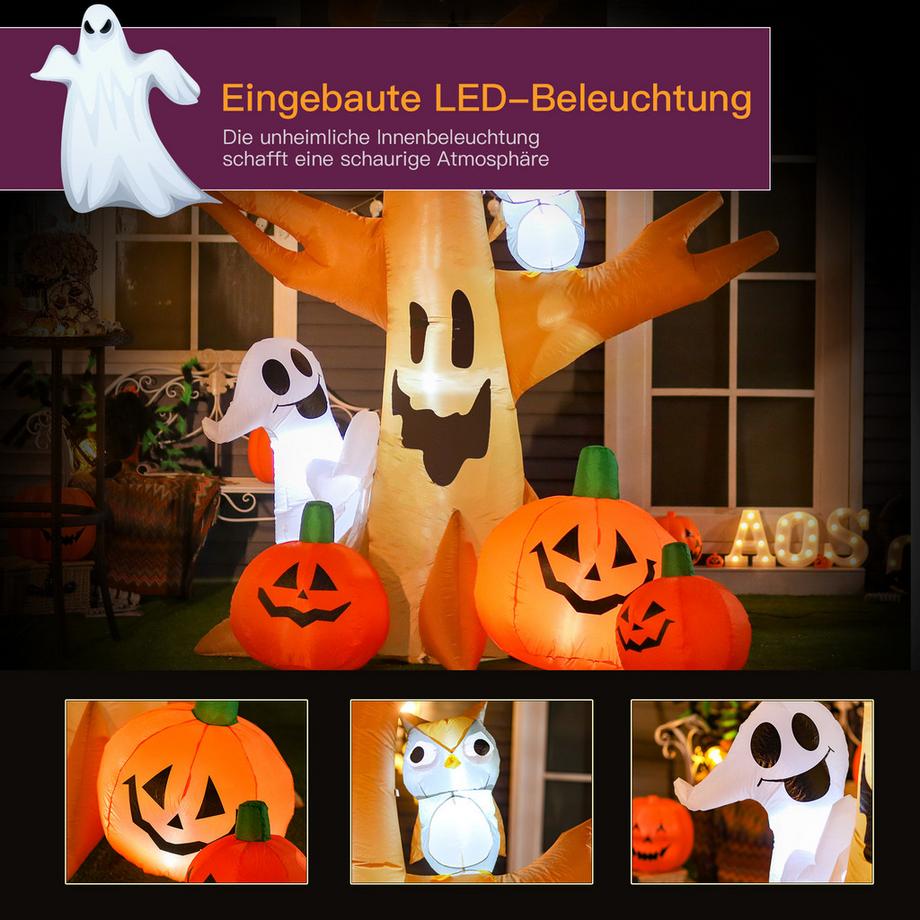 HOMCOM Arbre gonflable d'Halloween  