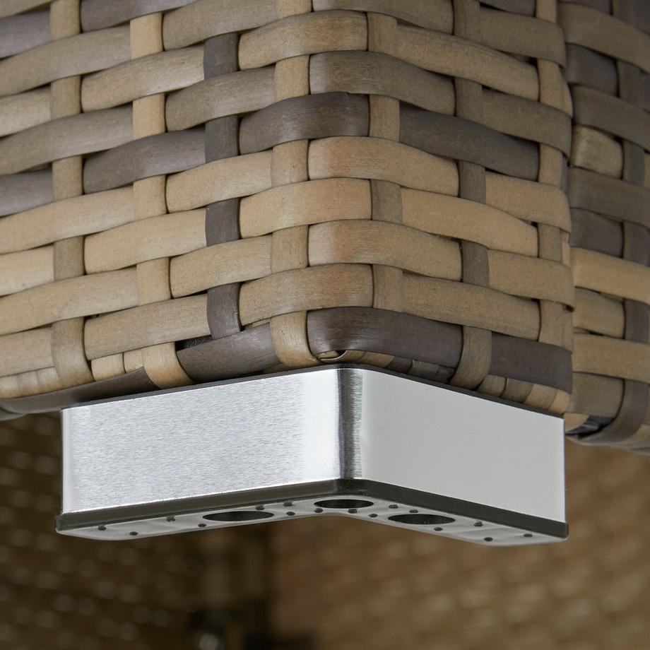 Tectake Lettino doppio in rattan Carbonera Lettino prendisole resistente alle intemperie e ai raggi UV  