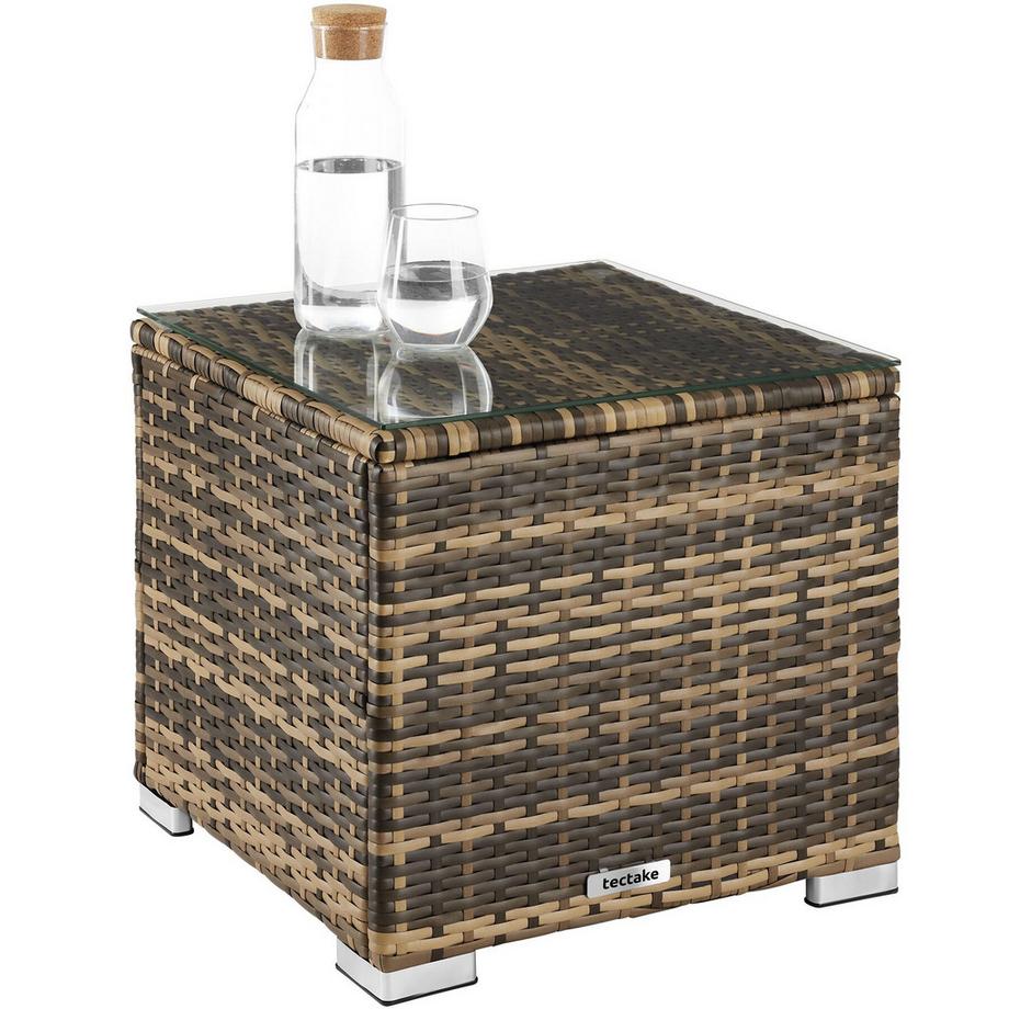 Tectake Lettino doppio in rattan Carbonera Lettino prendisole resistente alle intemperie e ai raggi UV  