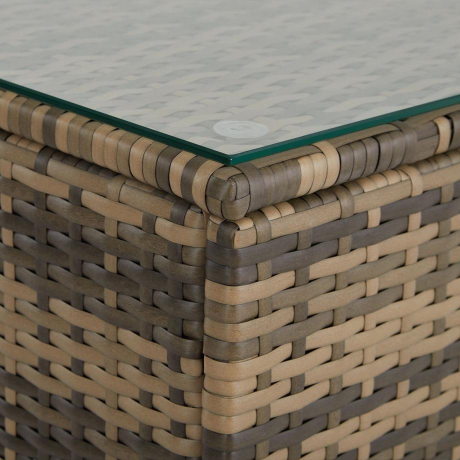 Tectake Lettino doppio in rattan Carbonera Lettino prendisole resistente alle intemperie e ai raggi UV  