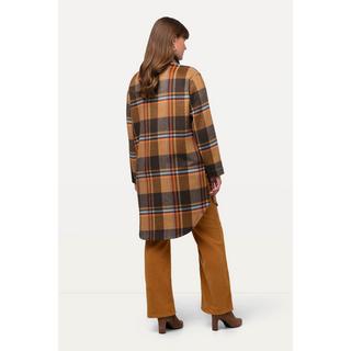 Ulla Popken  Overshirt, Flanell, Hemdkragen, Oversized, Langarm 