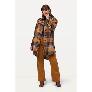 Ulla Popken  Overshirt, Flanell, Hemdkragen, Oversized, Langarm 