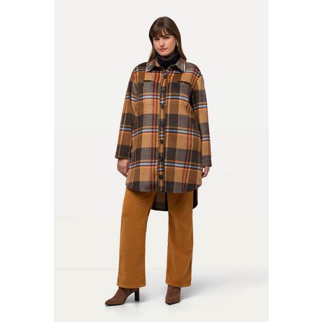 Ulla Popken  Overshirt di flanella dal taglio oversize con colletto da camicia e maniche lunghe 