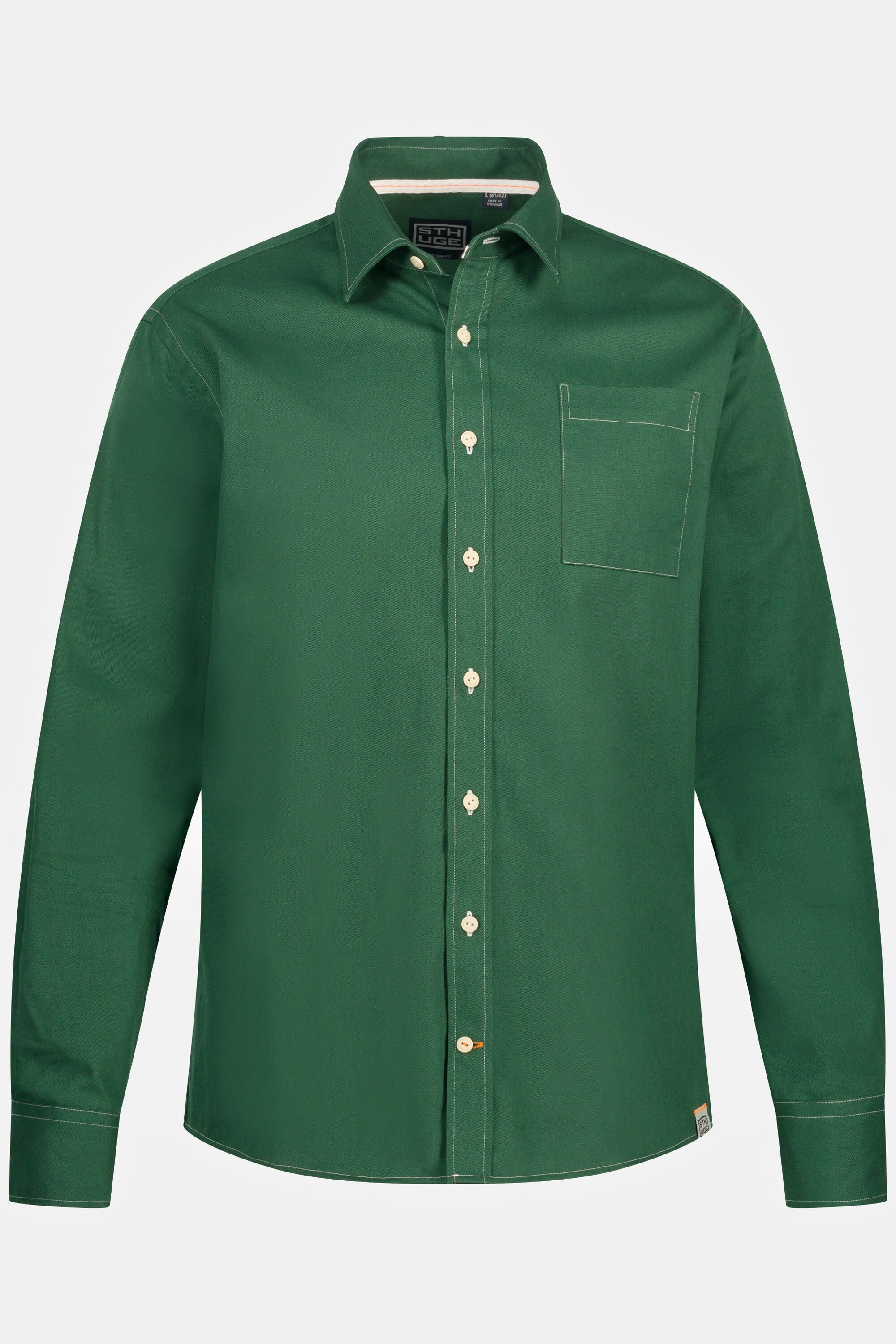 Sthuge  Camicia STHUGE dalla vestibilità moderna con maniche lunghe e colletto ad apertura inglese verde medio 