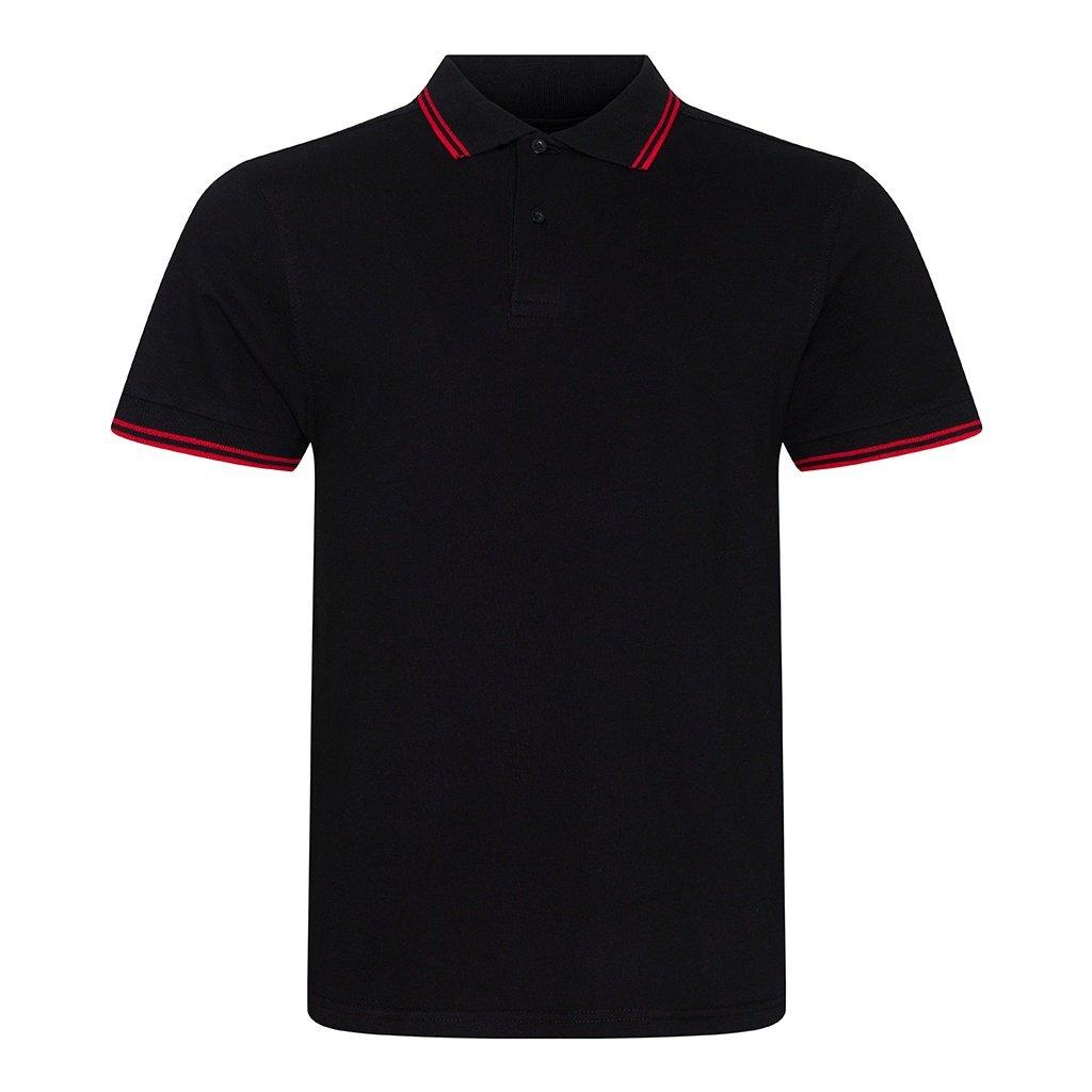 Image of Stretch Tipped Pique Polo Shirt Herren Schwarz S