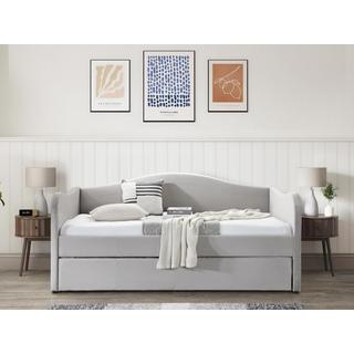 Vente-unique Letto divano a scomparsa 2 x 90 x 190 cm Velluto Grigio - MATHILDE  