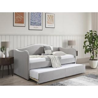 Vente-unique Letto divano a scomparsa 2 x 90 x 190 cm Velluto Grigio - MATHILDE  