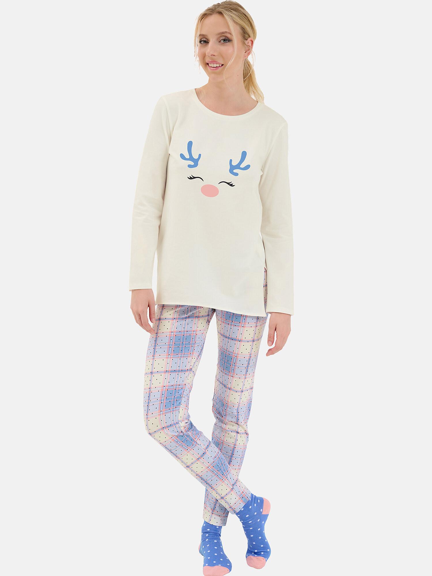 Image of Pyjama Leggings Tunika Langarm Holiday Unisex Elfenbein XL